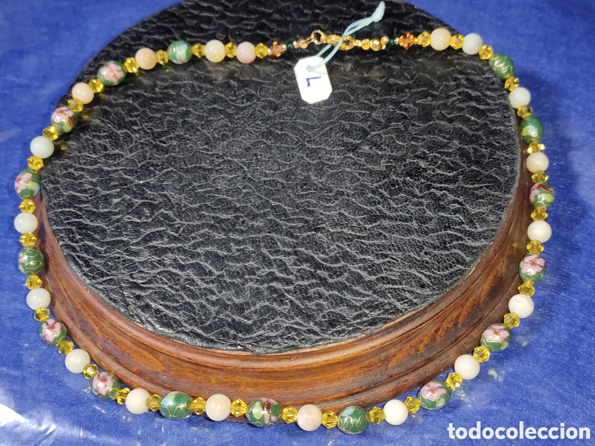 Joyeria: Collar de cloisonne y Amazonita natural. *L* - Foto 2