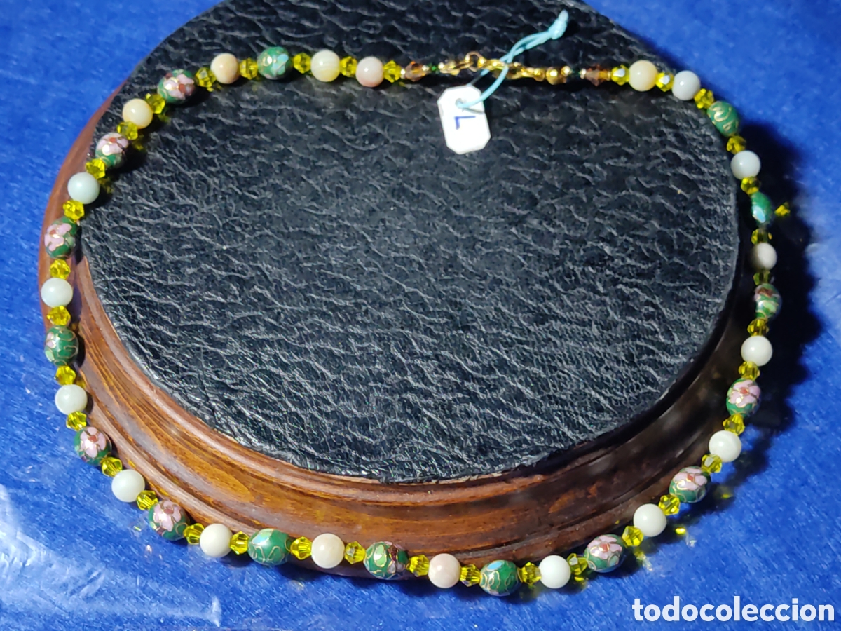 Joyeria: Collar de cloisonne y Amazonita natural. *L* - Foto 3