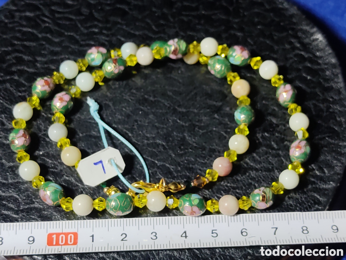 Joyeria: Collar de cloisonne y Amazonita natural. *L* - Foto 4