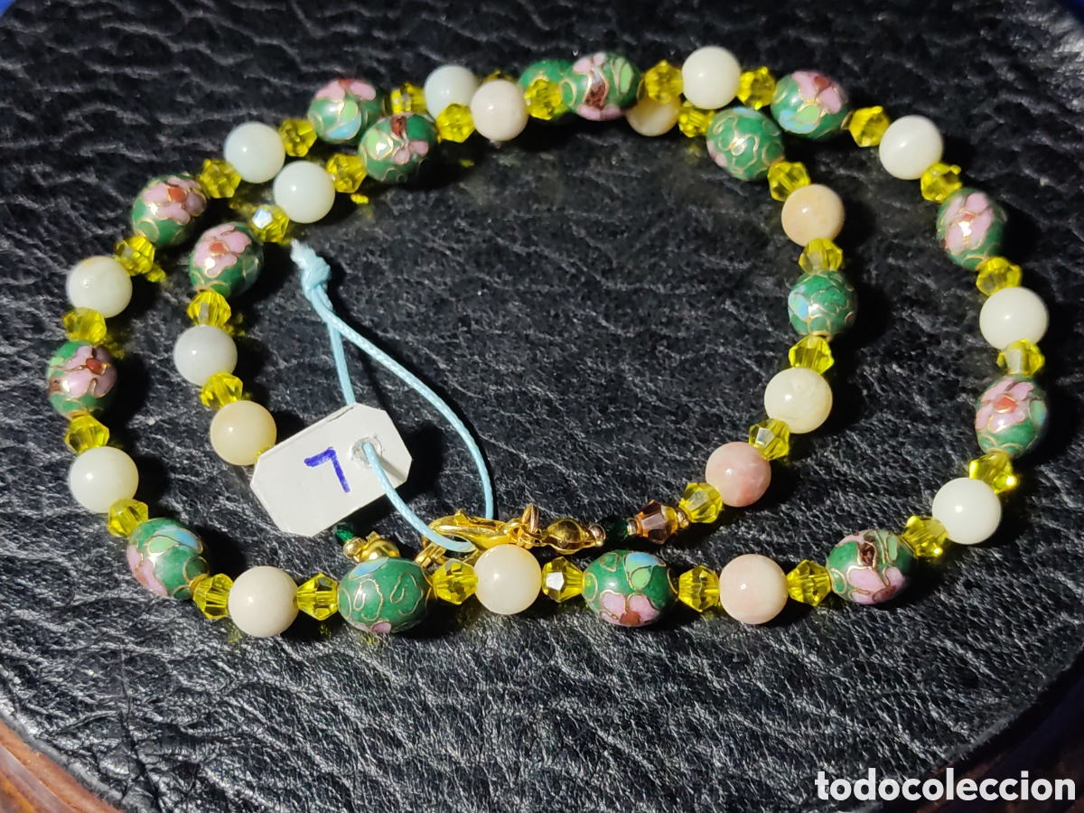 Joyeria: Collar de cloisonne y Amazonita natural. *L* - Foto 5