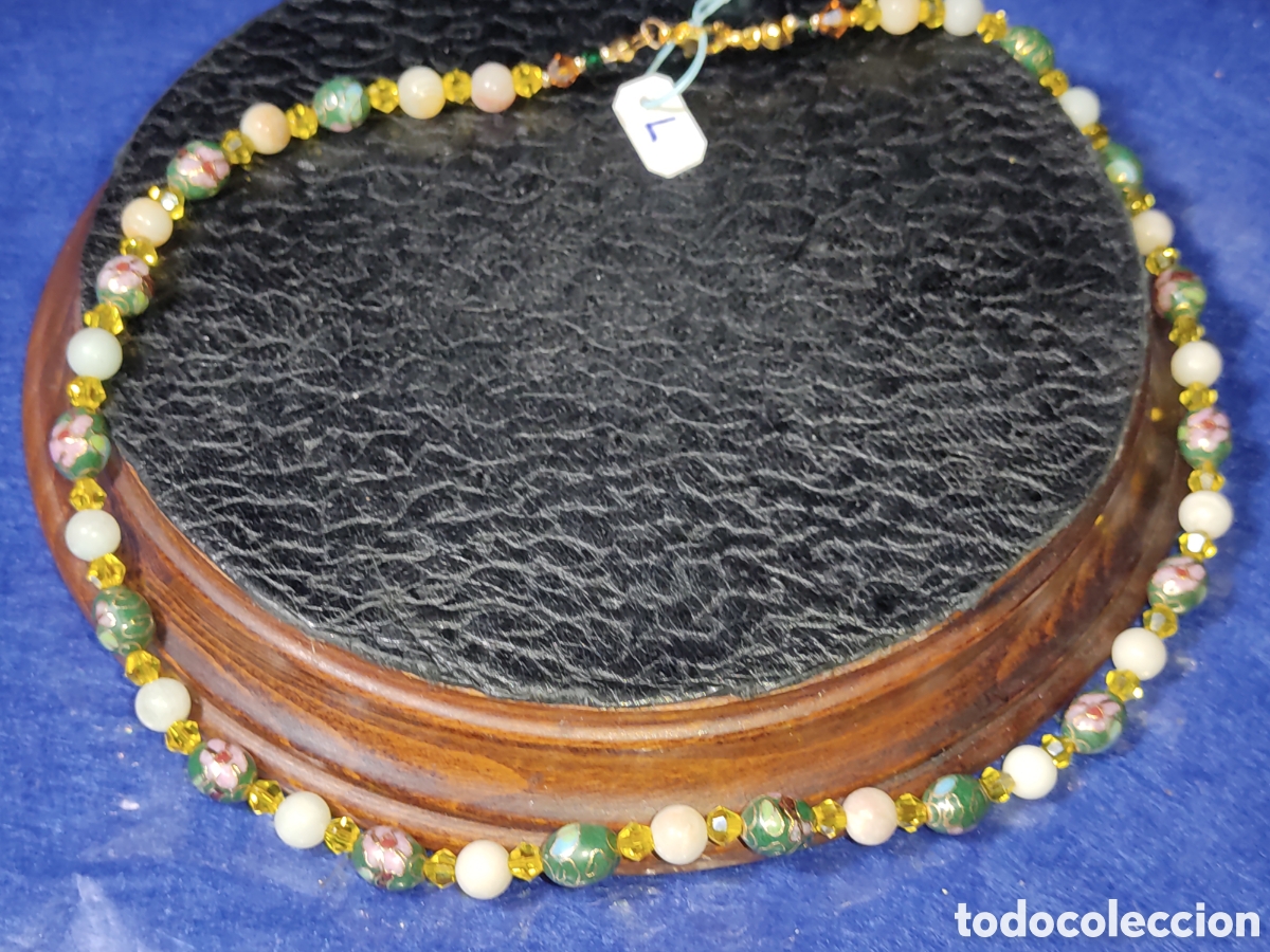 Joyeria: Collar de cloisonne y Amazonita natural. *L* - Foto 1