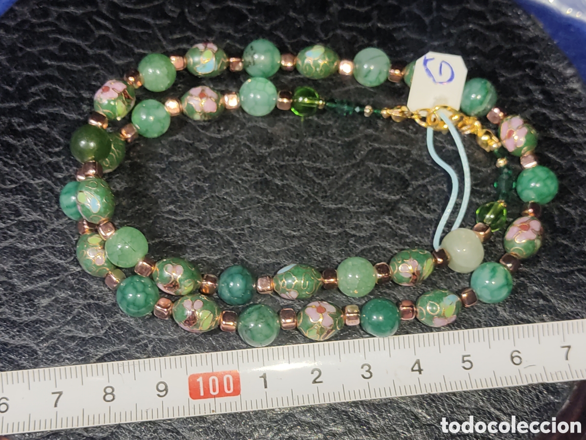 Joyeria: Collar de cloisonne y cuarzo venas de drag&oacute;n. *G* - Foto 3