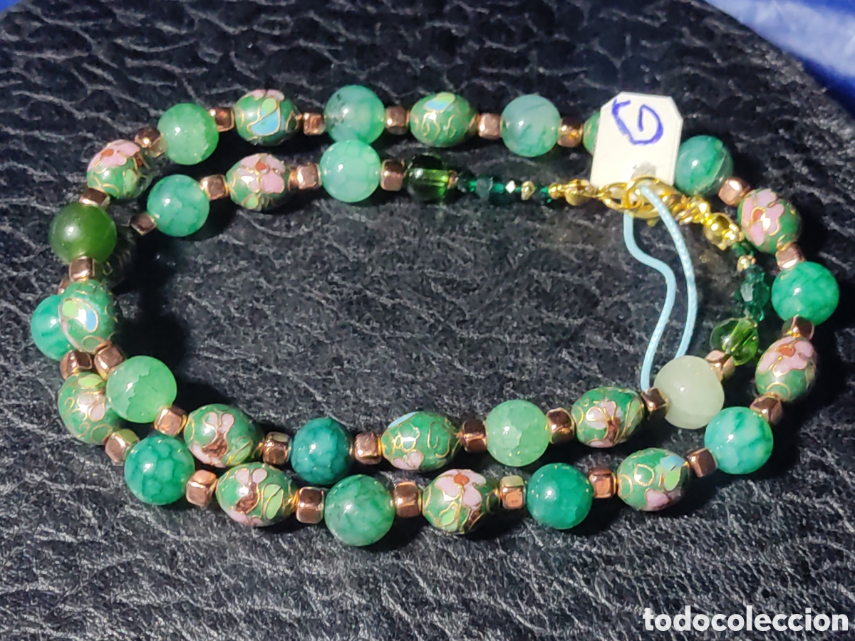 Joyeria: Collar de cloisonne y cuarzo venas de drag&oacute;n. *G* - Foto 4