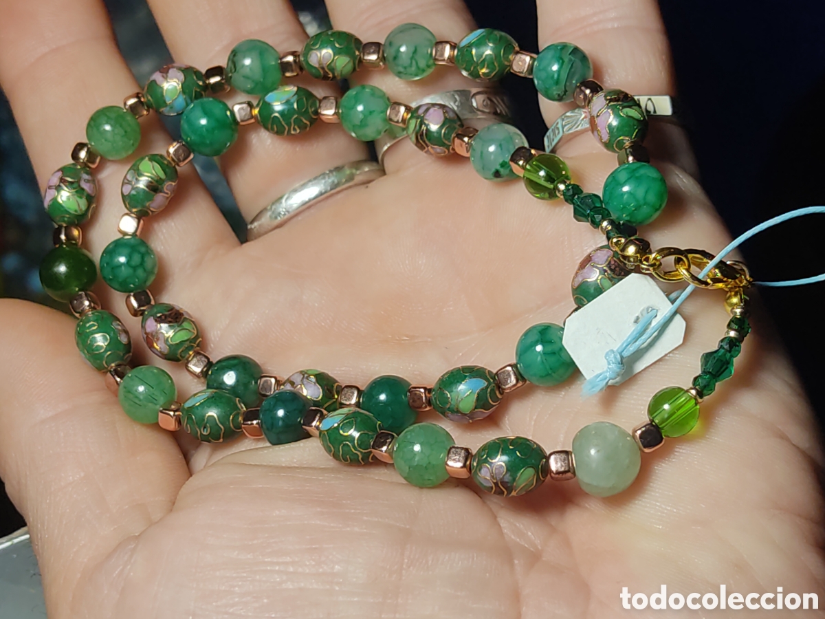 Joyeria: Collar de cloisonne y cuarzo venas de drag&oacute;n. *G* - Foto 5
