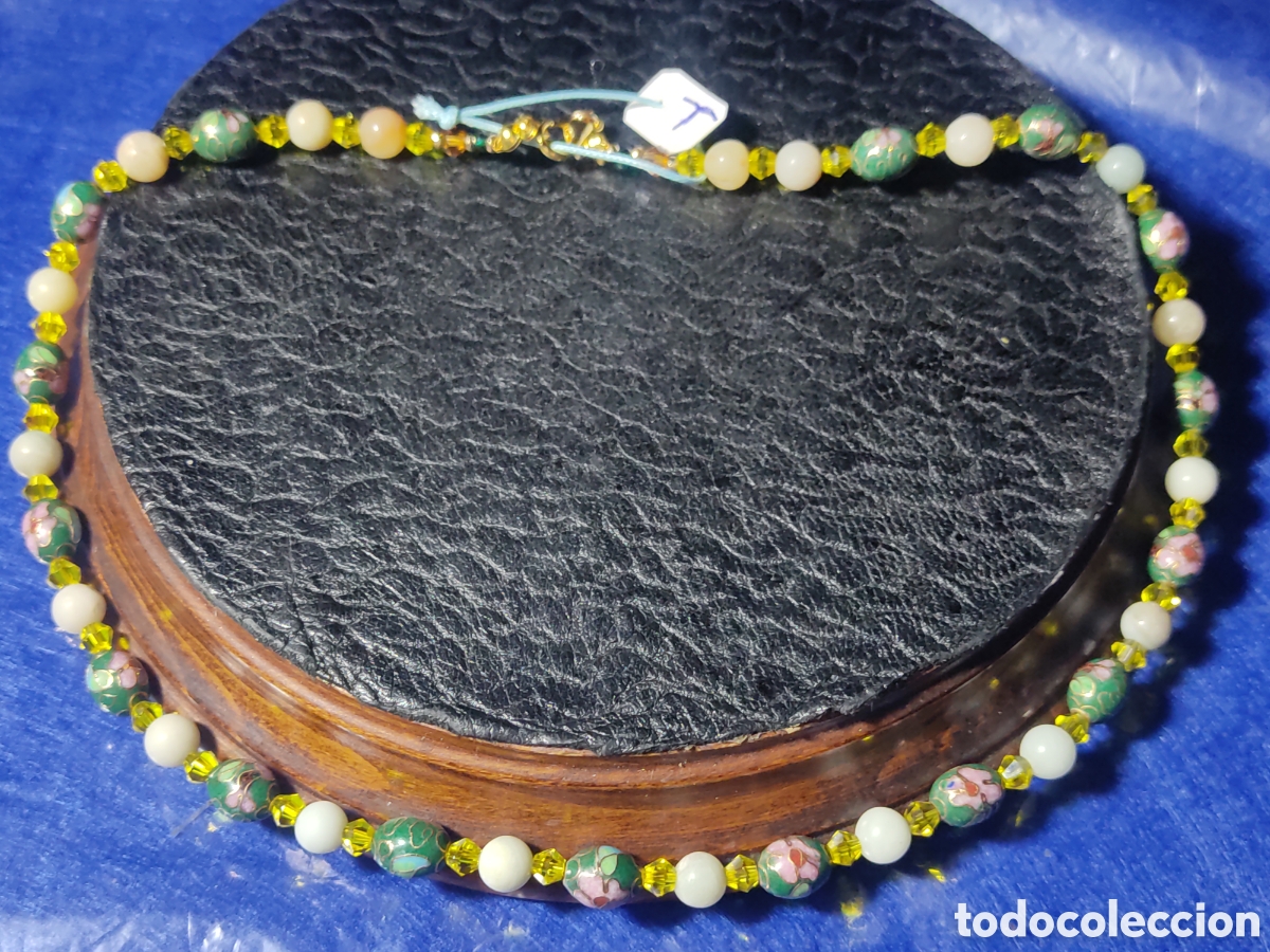 Joyeria: Collar de cloisonne y Amazonita natural. *T* - Foto 2
