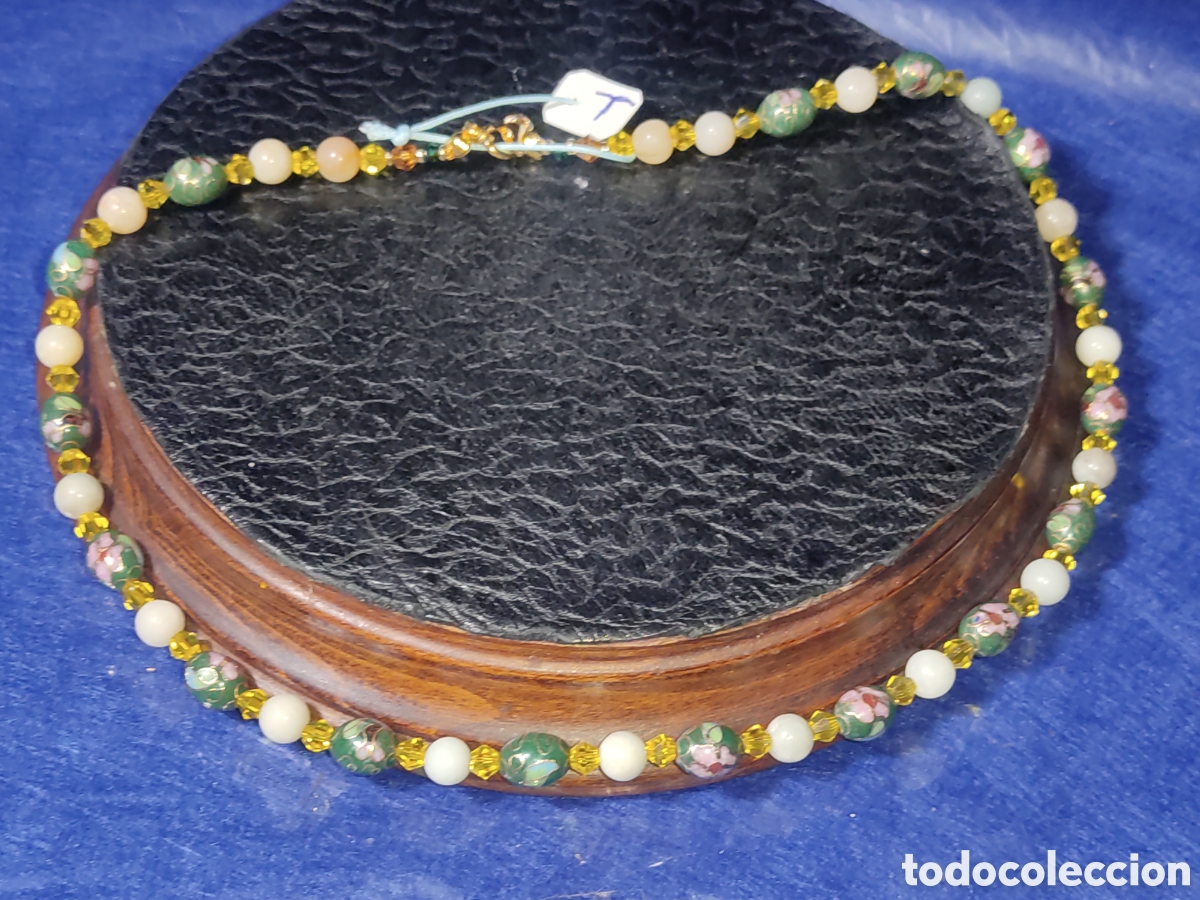 Joyeria: Collar de cloisonne y Amazonita natural. *T* - Foto 3