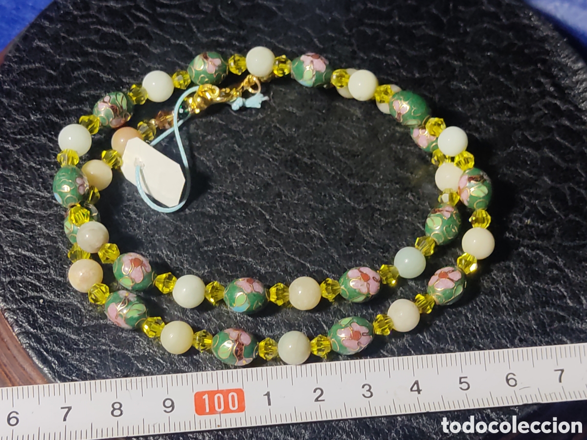 Joyeria: Collar de cloisonne y Amazonita natural. *T* - Foto 4