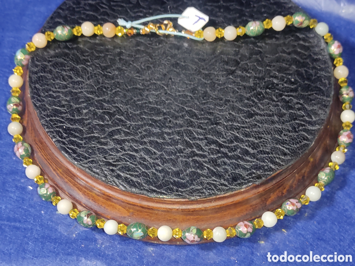 Joyeria: Collar de cloisonne y Amazonita natural. *T* - Foto 1