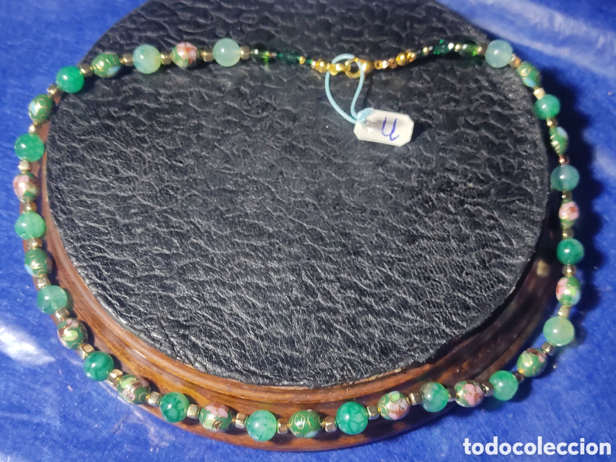 Joyeria: Collar de cloisonne y cuarzo venas de drag&oacute;n. *U* - Foto 2