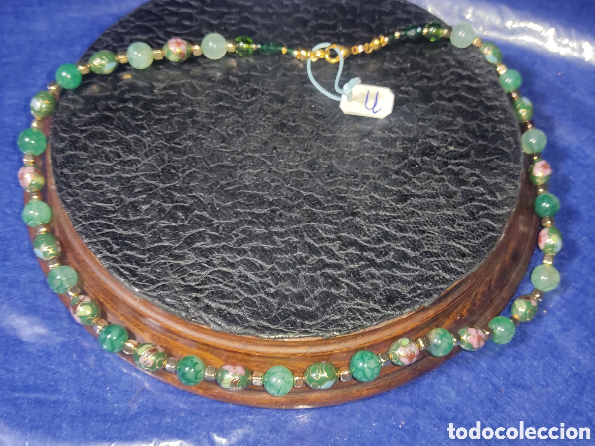 Joyeria: Collar de cloisonne y cuarzo venas de drag&oacute;n. *U* - Foto 3