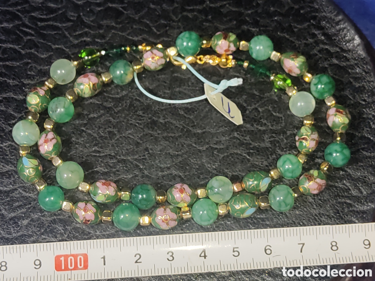 Joyeria: Collar de cloisonne y cuarzo venas de drag&oacute;n. *U* - Foto 4