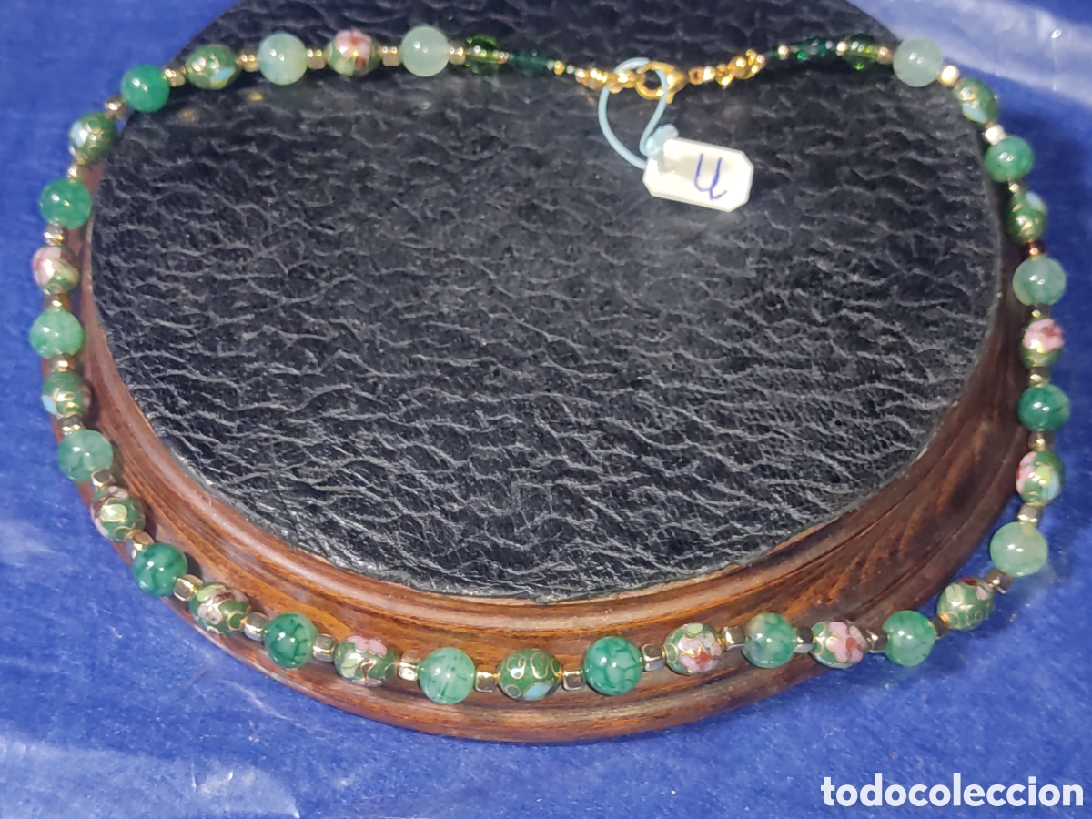 Joyeria: Collar de cloisonne y cuarzo venas de drag&oacute;n. *U* - Foto 1