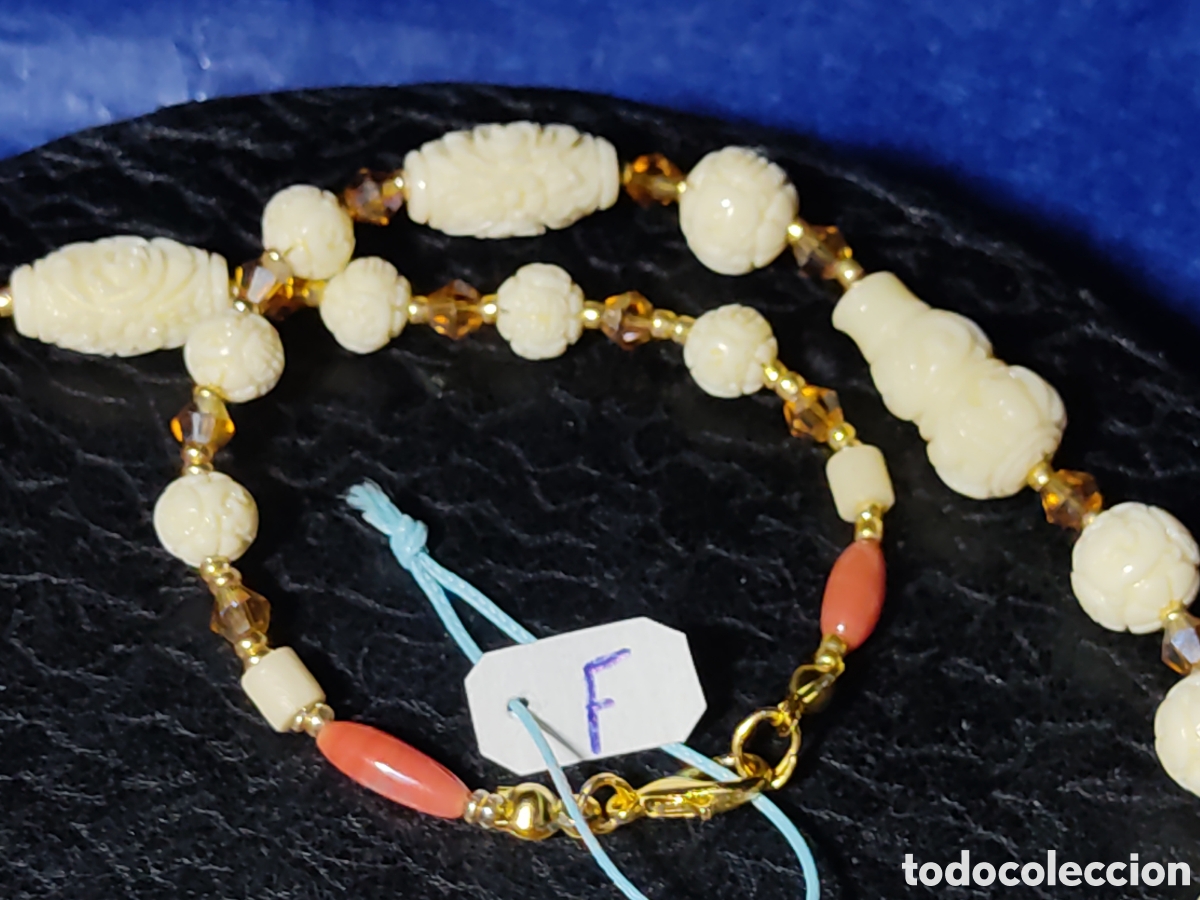 Joyeria: Collar de cinabrio blanco tallado. *F* - Foto 3