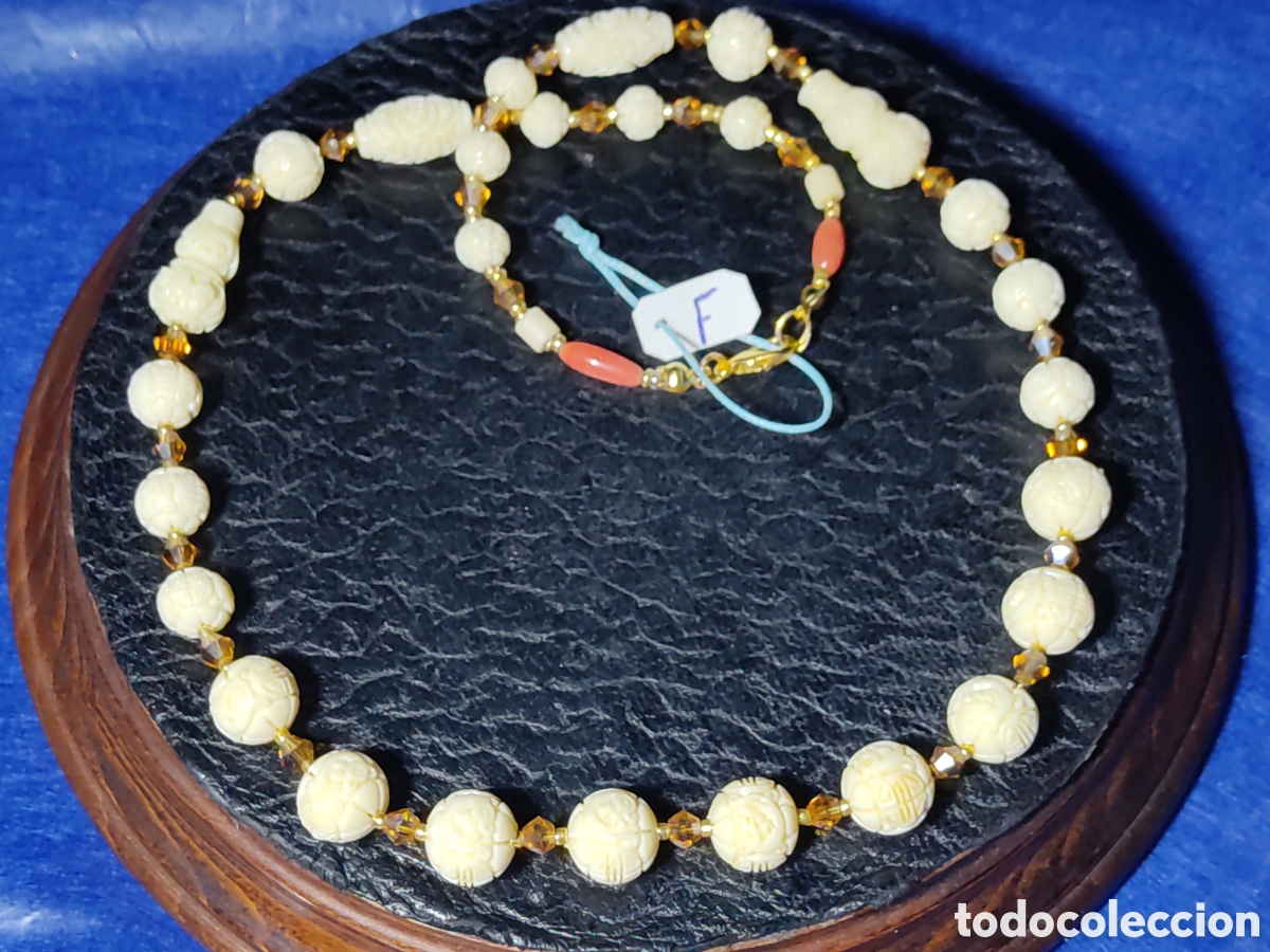 Joyeria: Collar de cinabrio blanco tallado. *F* - Foto 4