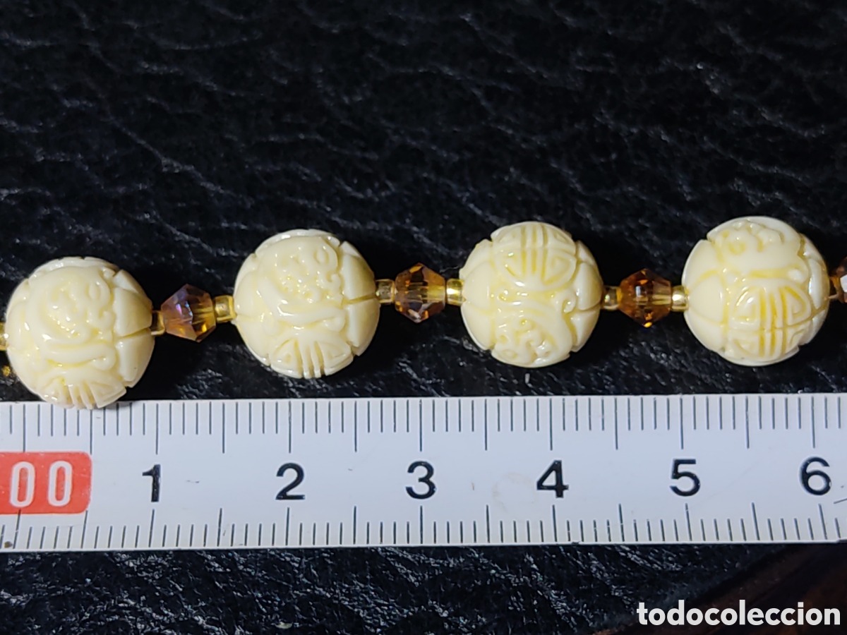Joyeria: Collar de cinabrio blanco tallado. *F* - Foto 6