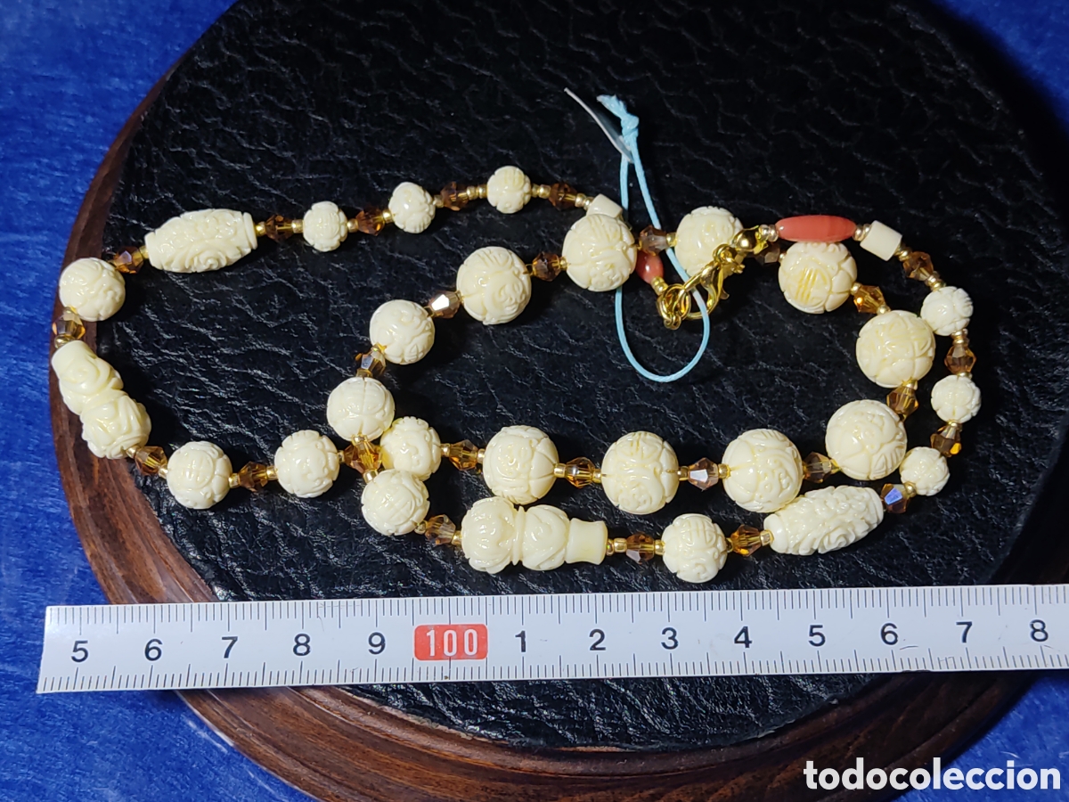 Joyeria: Collar de cinabrio blanco tallado. *F* - Foto 7