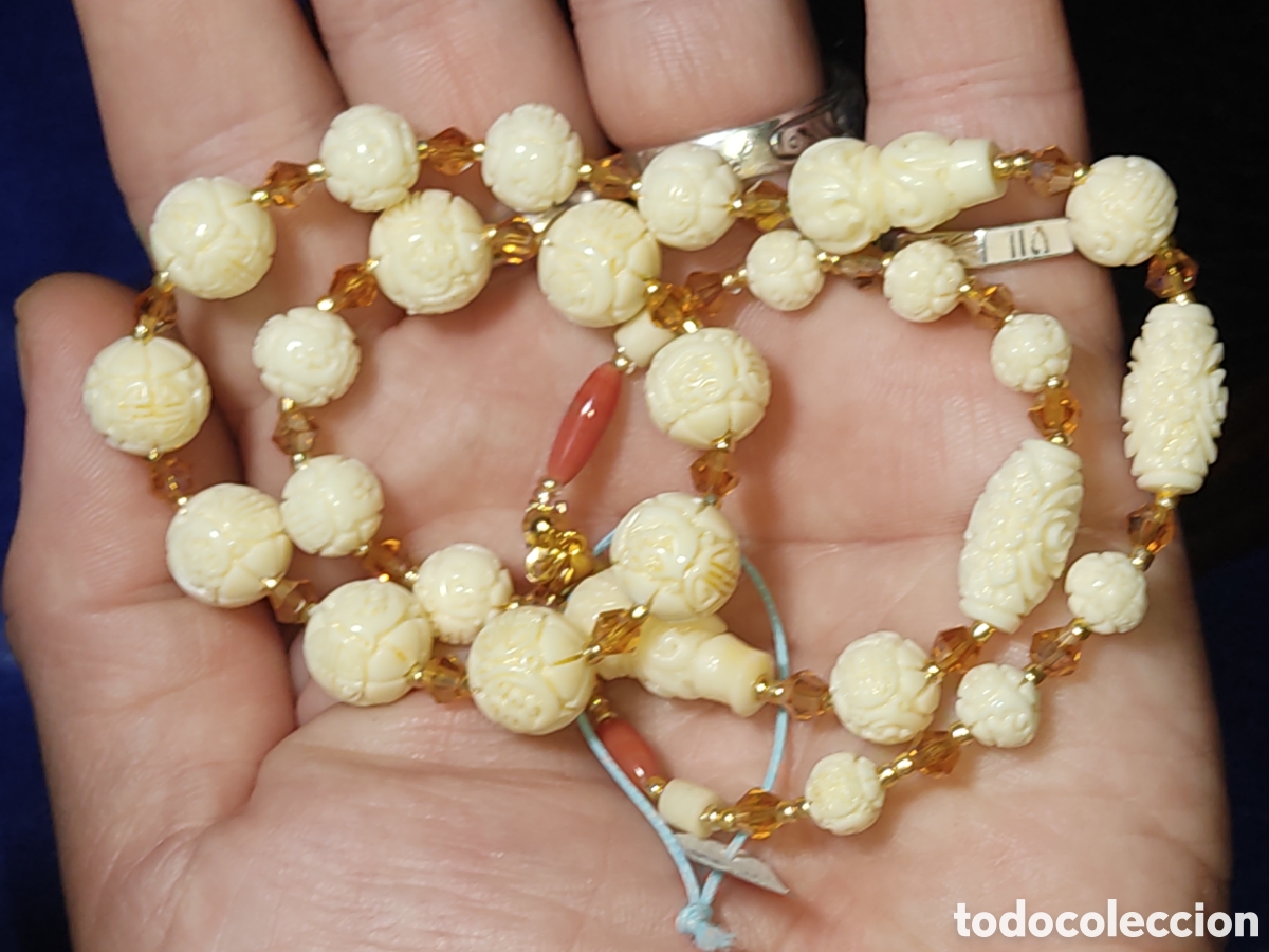 Joyeria: Collar de cinabrio blanco tallado. *F* - Foto 9