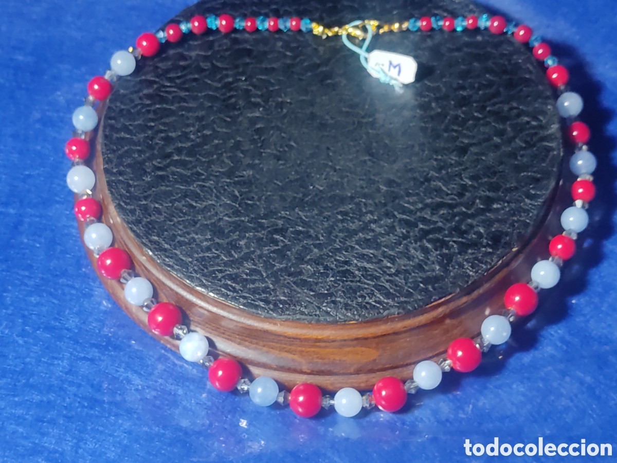 Joyeria: Collar de coral y calcedonia. *M* - Foto 1