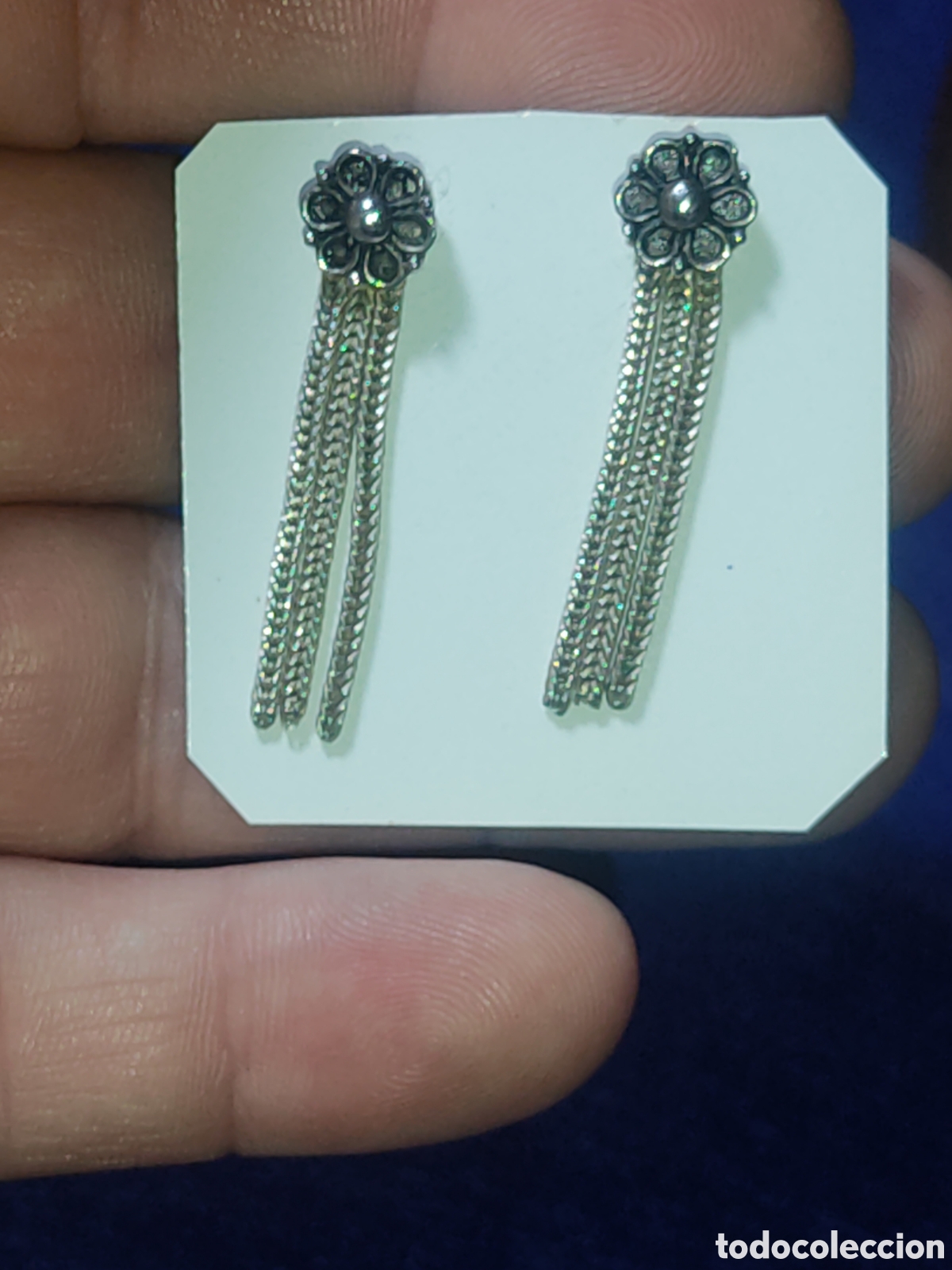 Joyeria: Pendientes antiguos de plata 925. - Foto 2