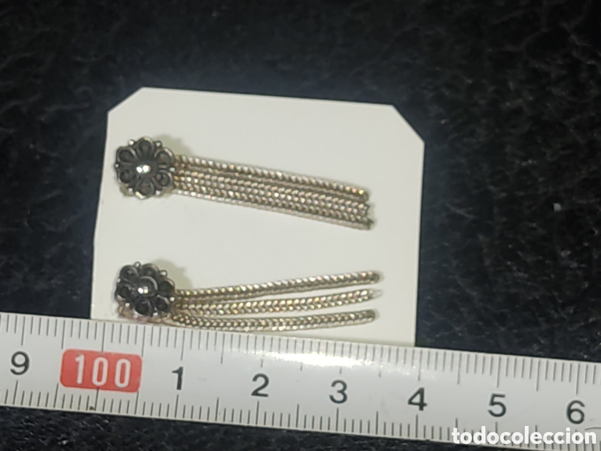 Joyeria: Pendientes antiguos de plata 925. - Foto 5