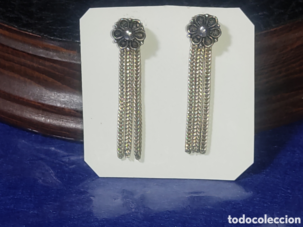 Joyeria: Pendientes antiguos de plata 925. - Foto 1