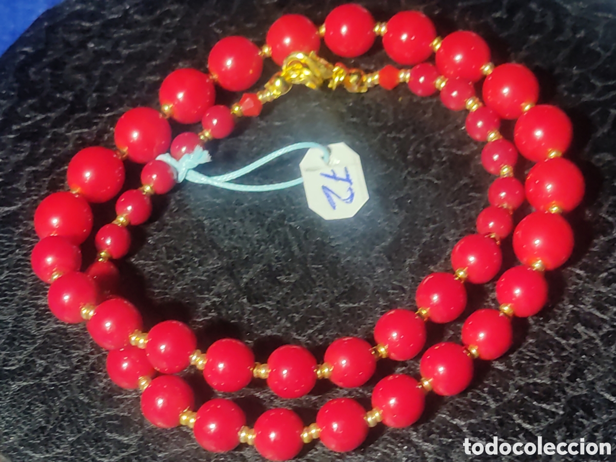 Joyeria: Collar de coral rojo descendente. *72* - Foto 3