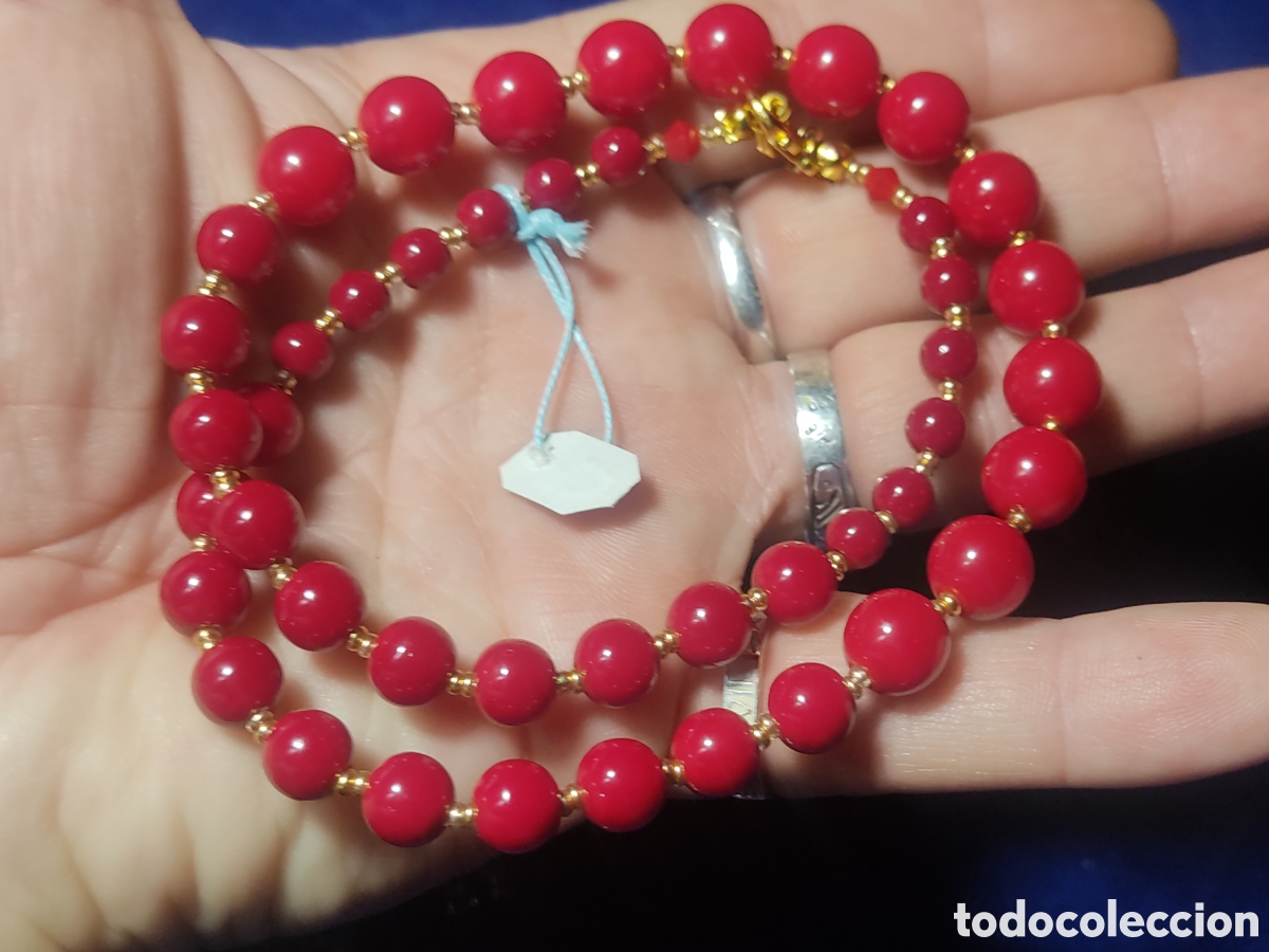 Joyeria: Collar de coral rojo descendente. *72* - Foto 4