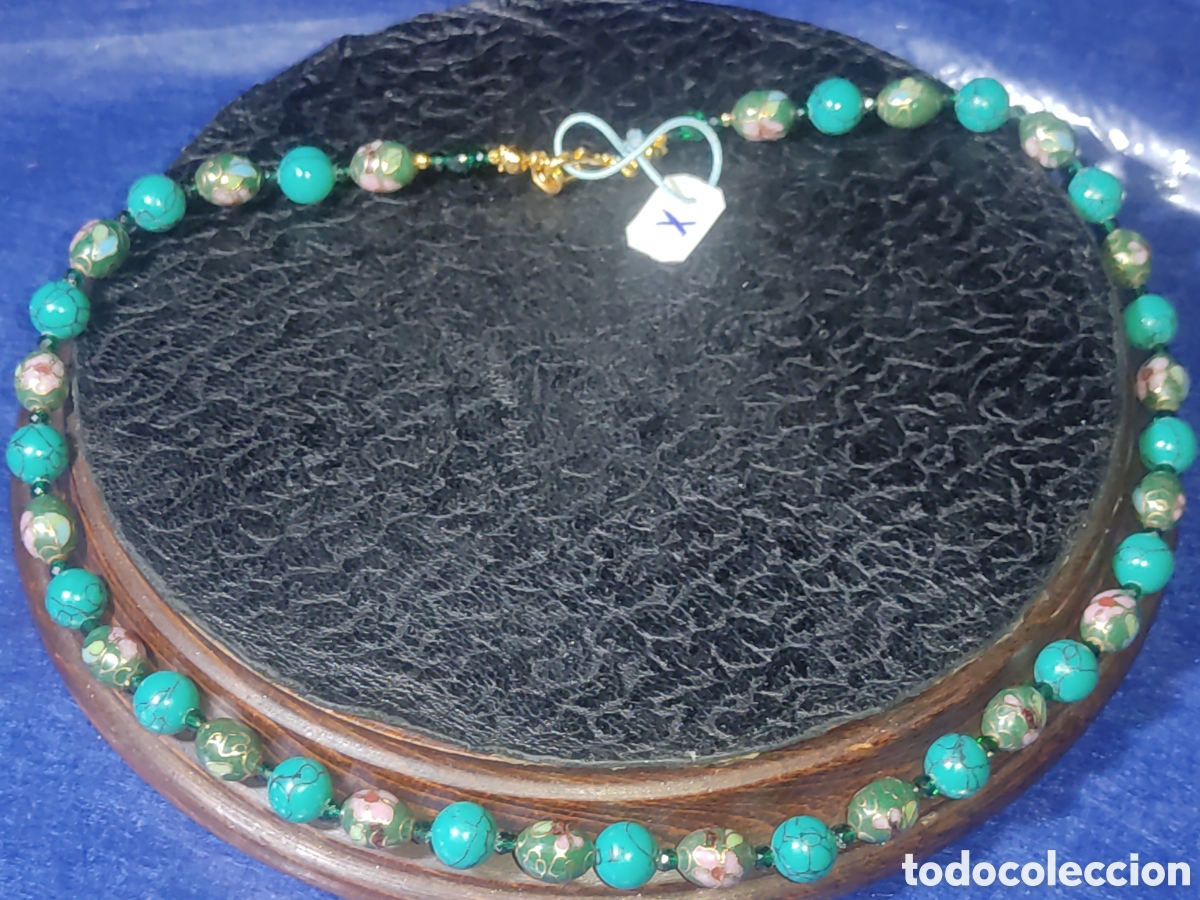Joyeria: Collar cloisonne y turquesa verde. *X* - Foto 2