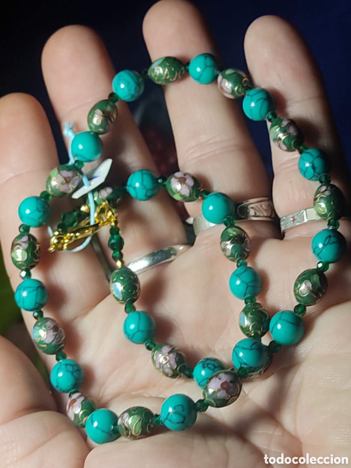 Joyeria: Collar cloisonne y turquesa verde. *X* - Foto 4