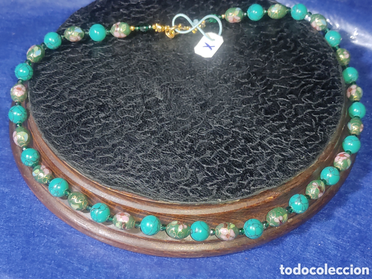 Joyeria: Collar cloisonne y turquesa verde. *X* - Foto 1
