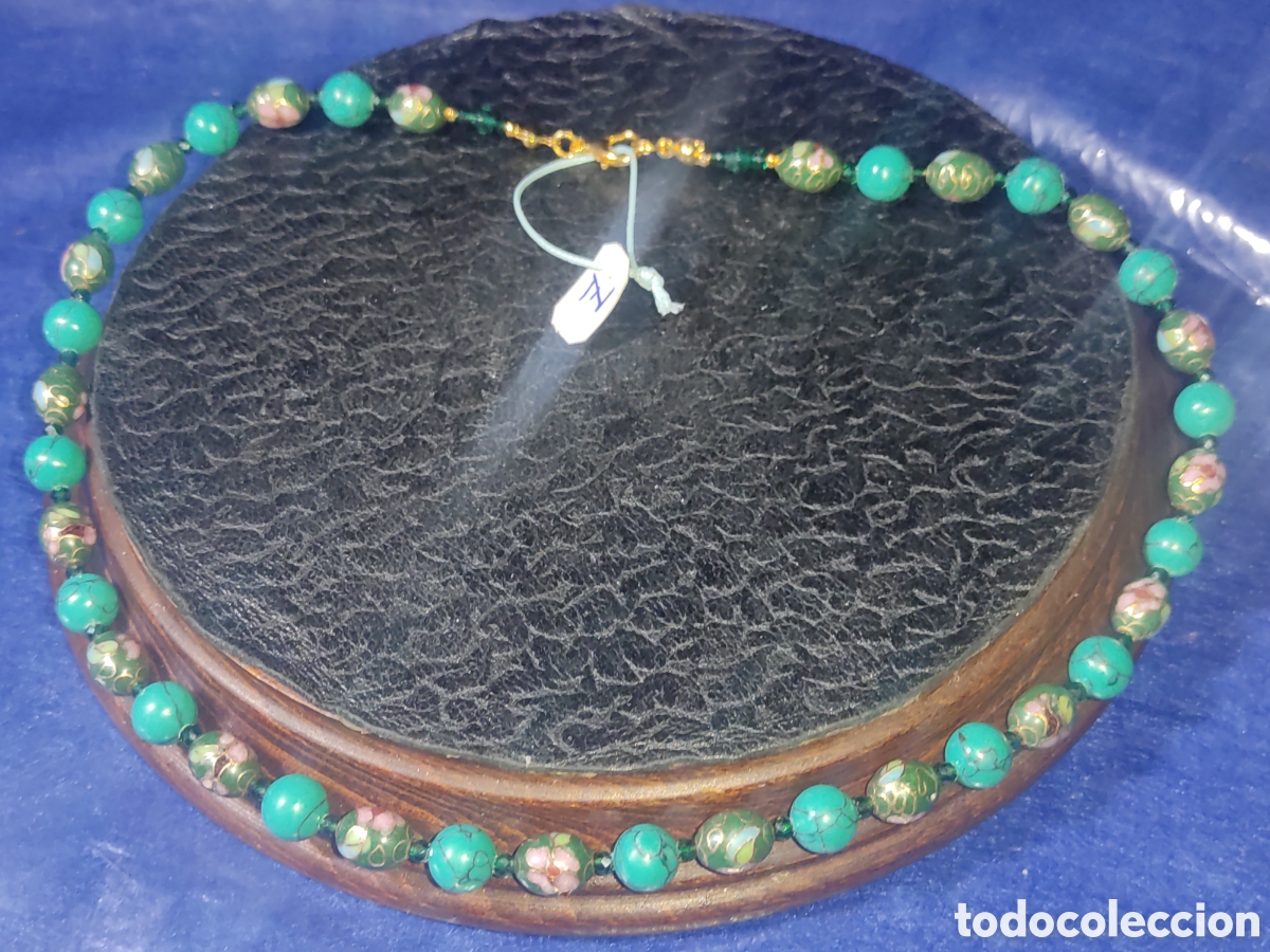 Joyeria: Collar de cloisonne y turquesa verde. *Z* - Foto 2