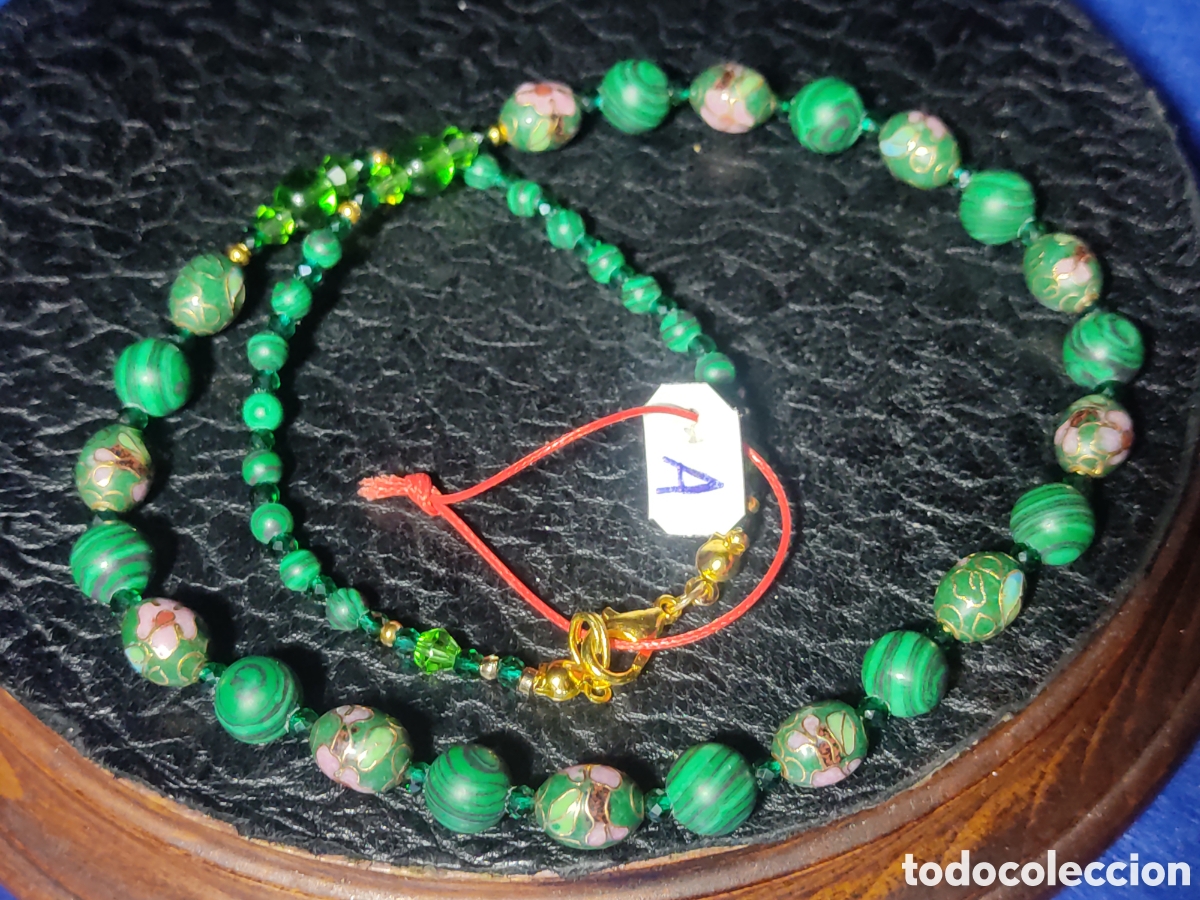 Joyeria: Collar de esmalte cloisonne y Malaquita. *A* - Foto 2
