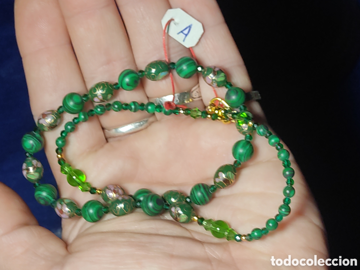 Joyeria: Collar de esmalte cloisonne y Malaquita. *A* - Foto 6