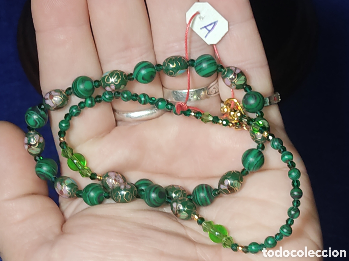 Joyeria: Collar de esmalte cloisonne y Malaquita. *A* - Foto 7