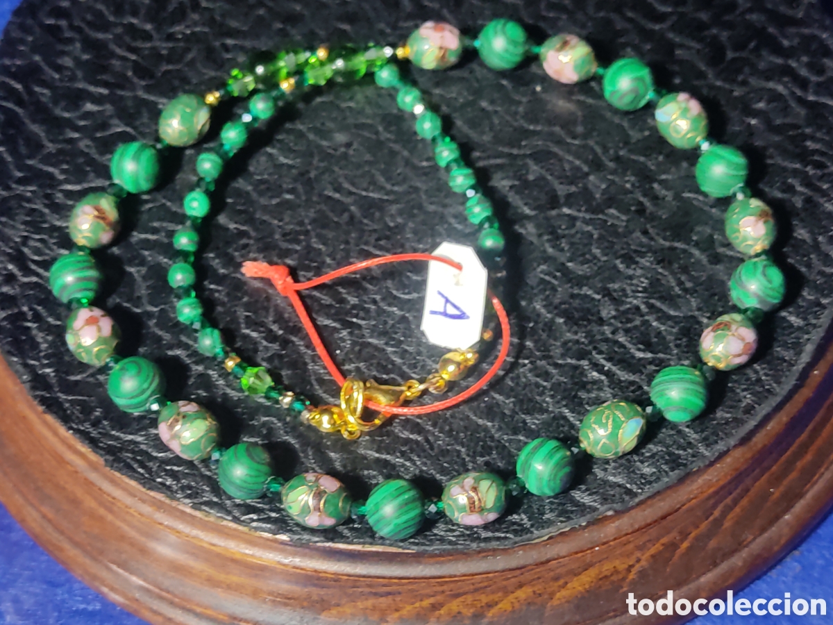 Joyeria: Collar de esmalte cloisonne y Malaquita. *A* - Foto 1