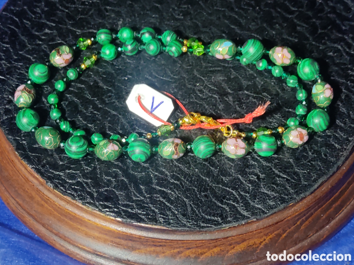 Joyeria: Collar de esmalte cloisonne y Malaquita. *V* - Foto 1