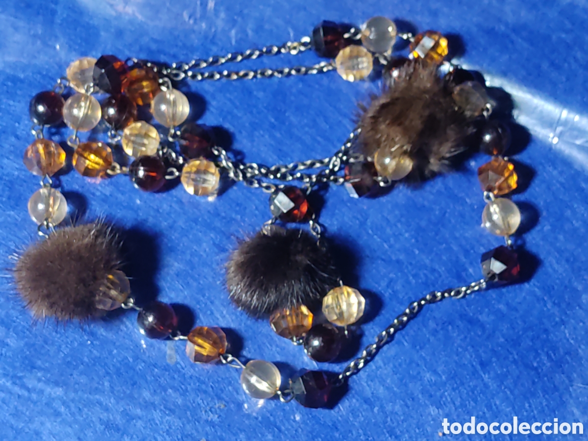 Joyeria: Collar largo con piel de vison original.Vintage. - Foto 2