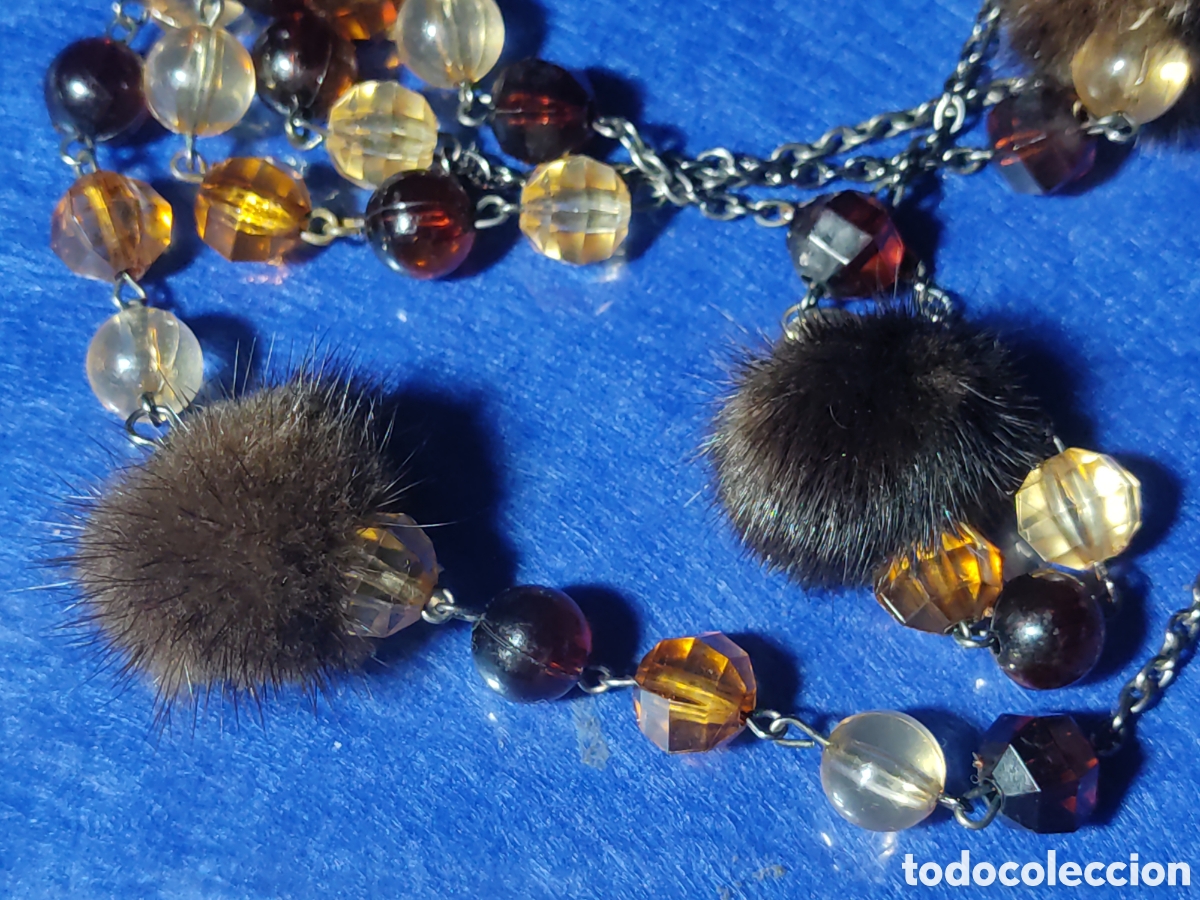 Joyeria: Collar largo con piel de vison original.Vintage. - Foto 3