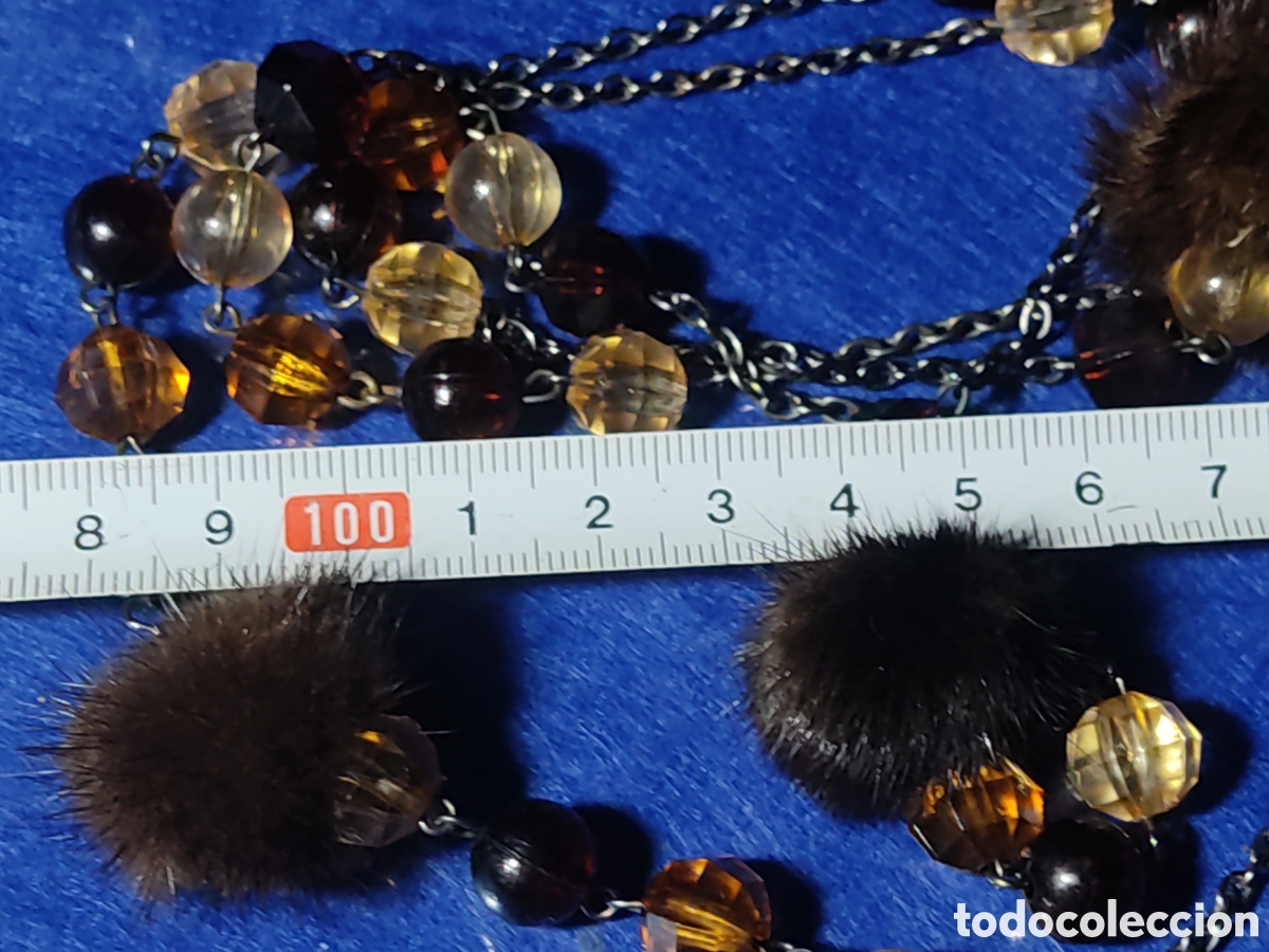 Joyeria: Collar largo con piel de vison original.Vintage. - Foto 4