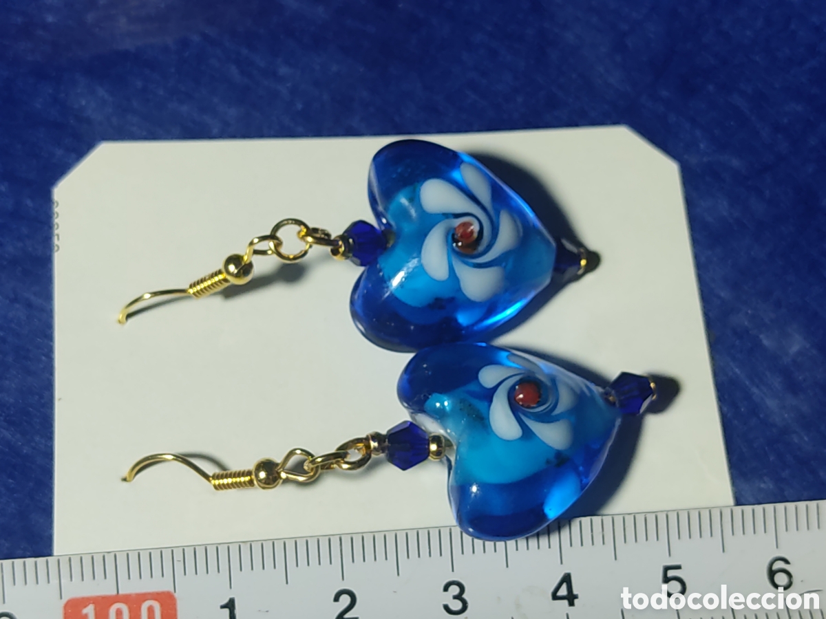 Joyeria: Pendientes coraz&oacute;n de cristal de Murano. *1* - Foto 3