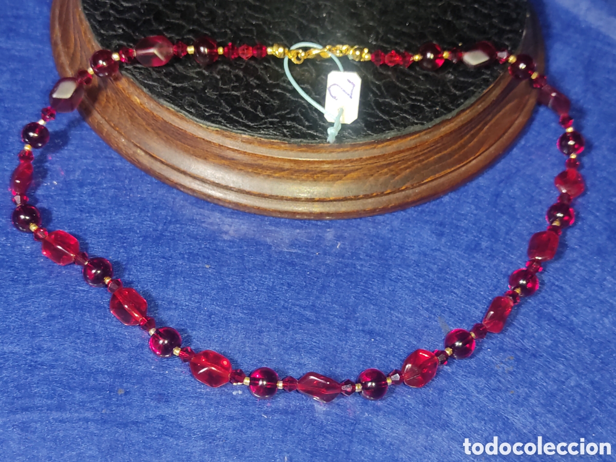 Joyeria: Collar de cristal de Murano rojo.Vintage. *2* - Foto 1