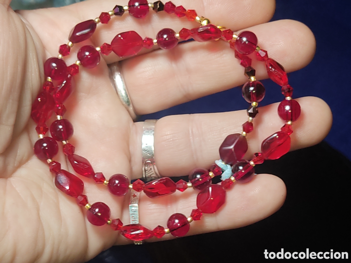 Joyeria: Collar de cristal de Murano rojo. *Z* - Foto 6