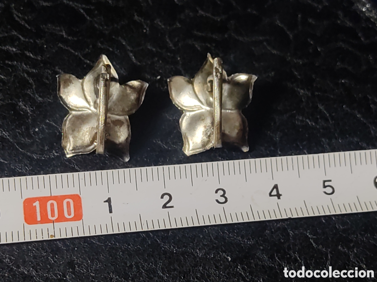 Joyeria: Pendientes modernistas flor con perlas,cierre catal&aacute;n *V* - Foto 3