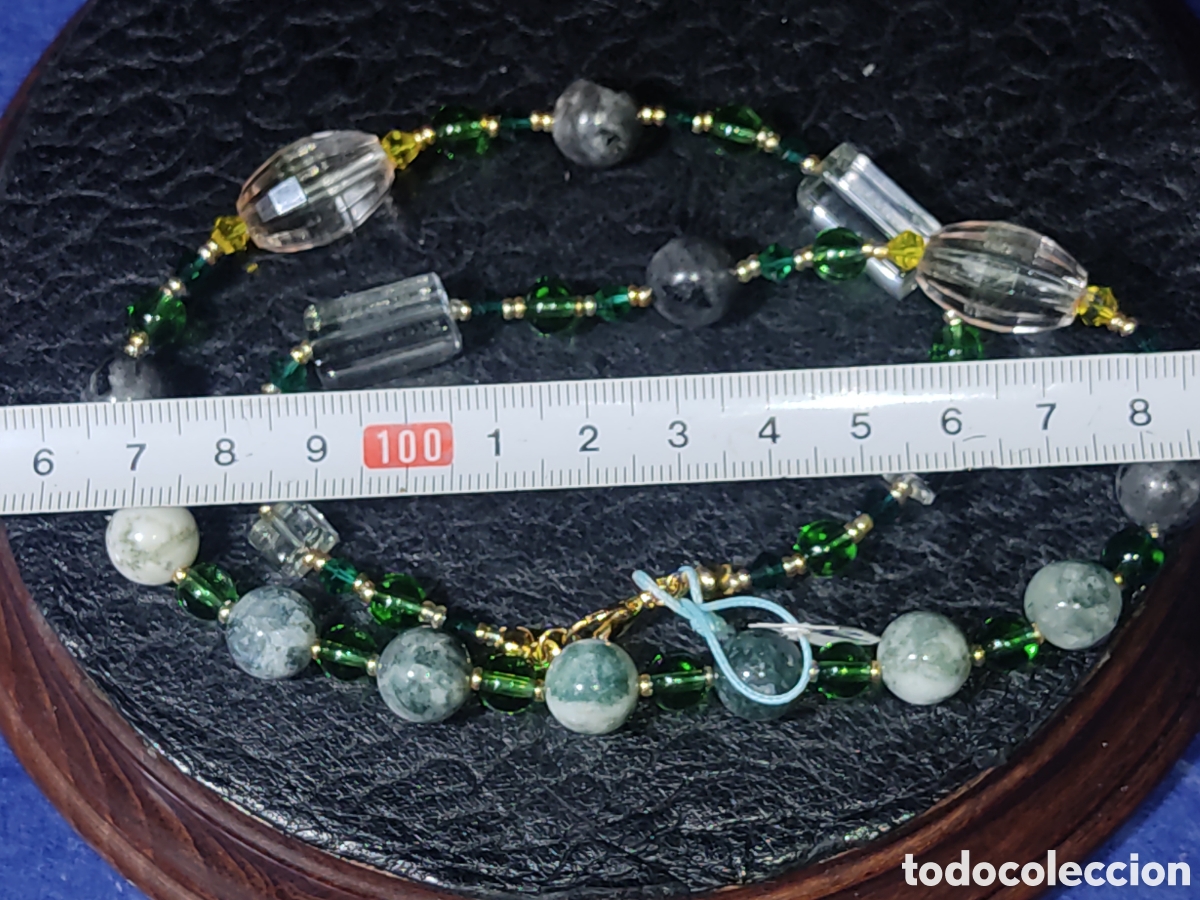 Joyeria: Collar de Jaspe musgo y cristal. *32* - Foto 3