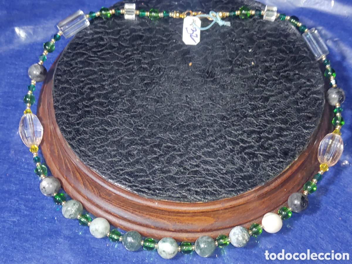 Joyeria: Collar de Jaspe musgo y cristal. *32* - Foto 4
