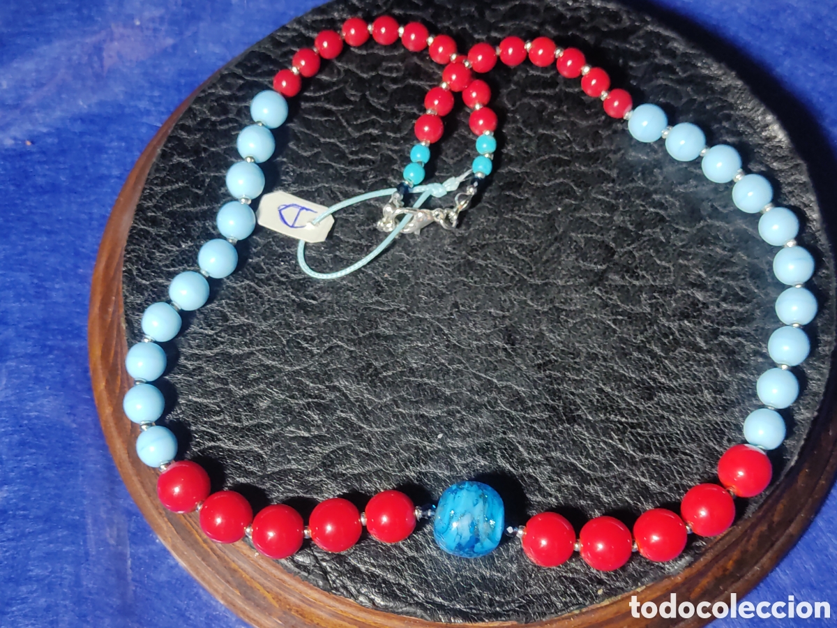 Joyeria: Collar de coral rojo,opalina y bola de cristal de Murano. *D* - Foto 4