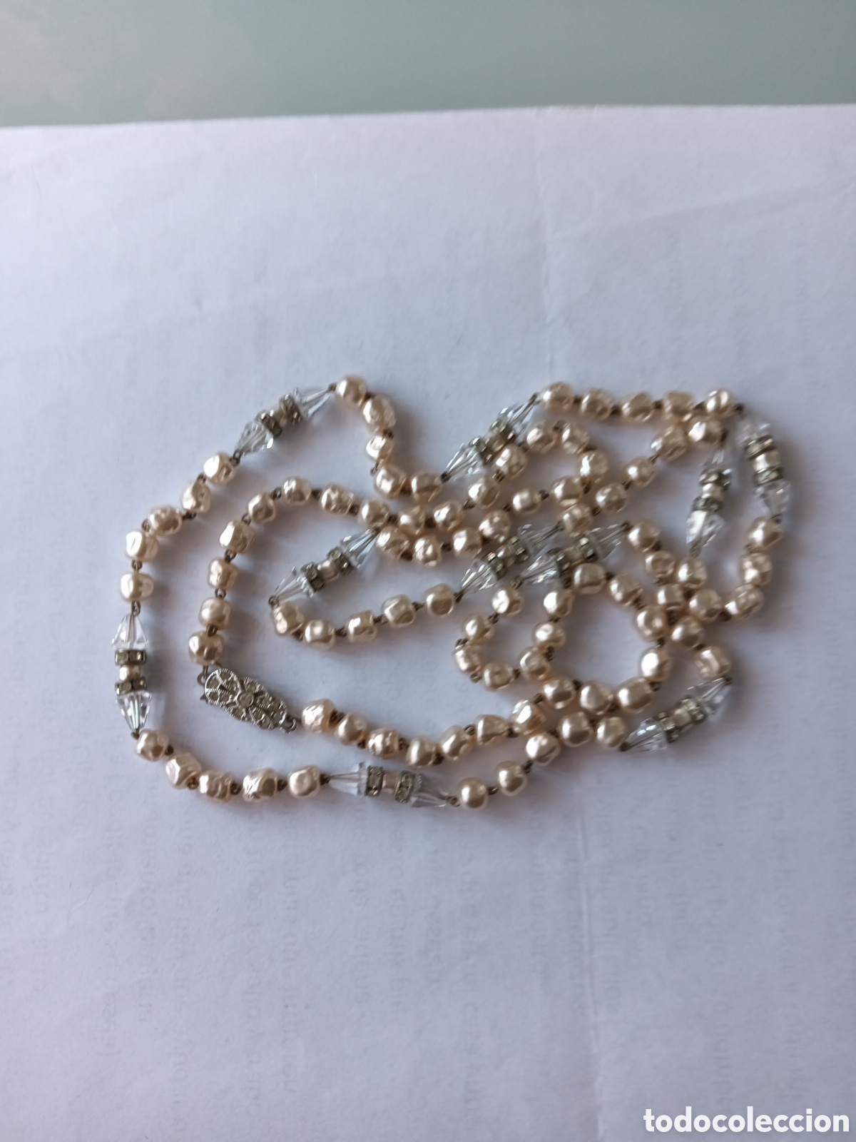 Joyeria: Collar perlas aut&eacute;nticas de broche de plata - Foto 1