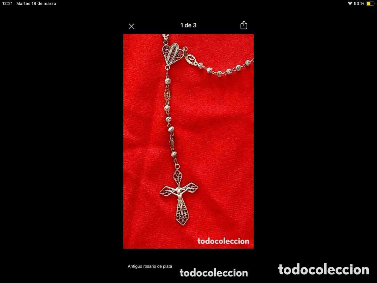 Joyeria: Rosario antiguo de plata - Foto 2
