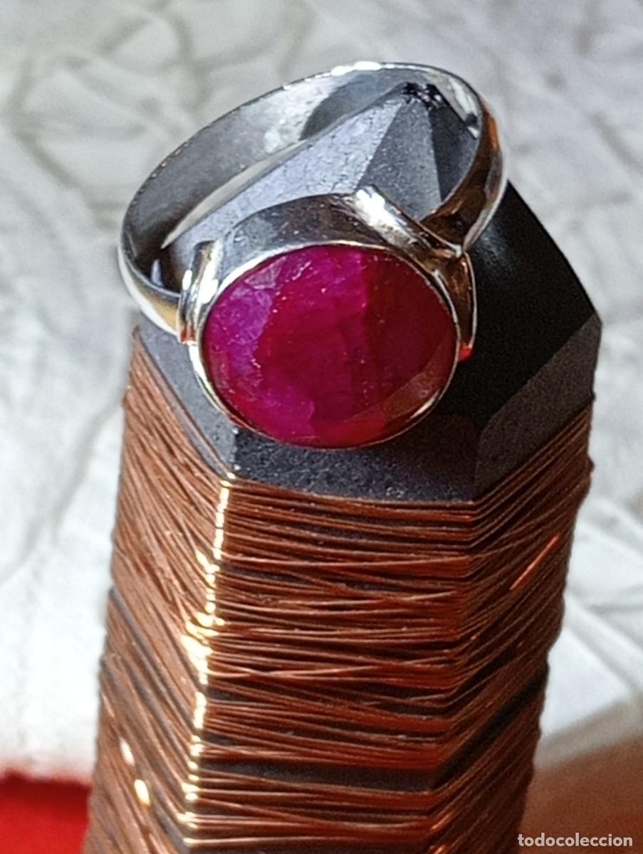 Joyeria: ANILLO DE RUB&Iacute; NATURAL Y PLATA MACIZA DE LEY (SIN USAR) - Foto 1