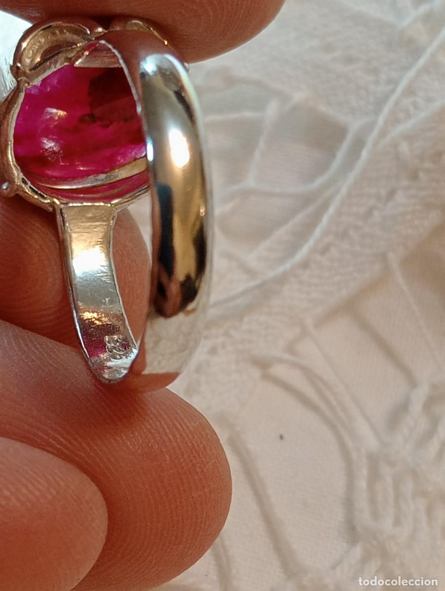 Joyeria: ANILLO DE RUB&Iacute; NATURAL Y PLATA MACIZA DE LEY (SIN USAR) - Foto 2